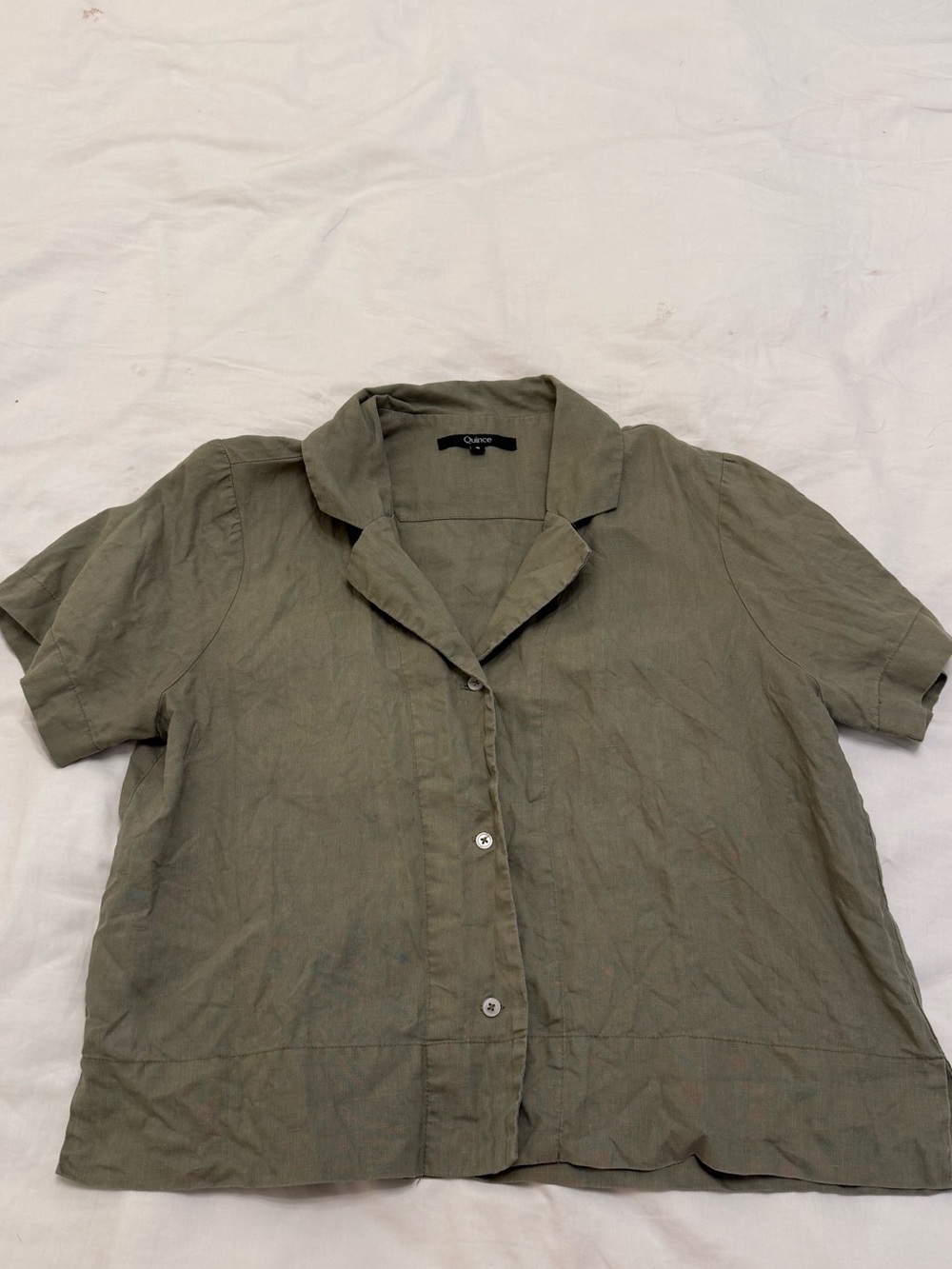Olive Quince 100% Linen Top